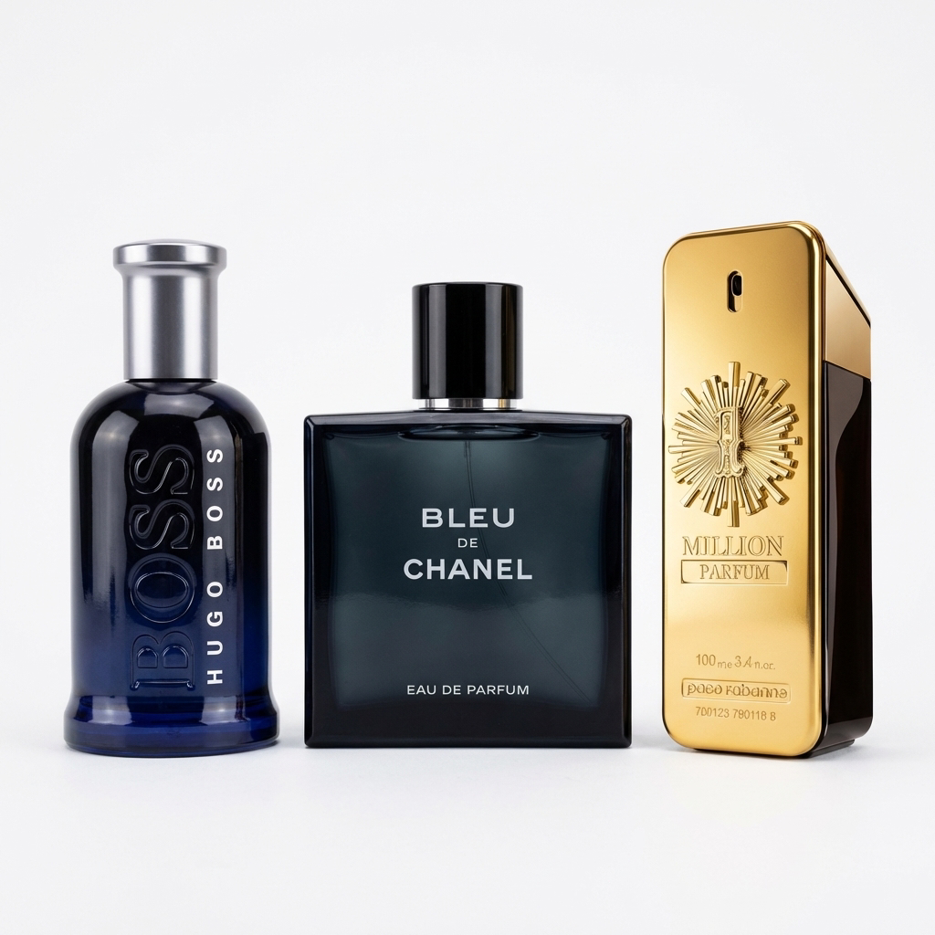 Sada 3 Parfémů | Bleu de Chanel, 1 Million Paco Rabanne, Hugo Boss Bottled Night – 100ml